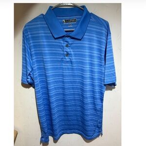Pebble Beach Men's Blue Striped Polo Shirt